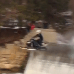 Snowmobile water jump