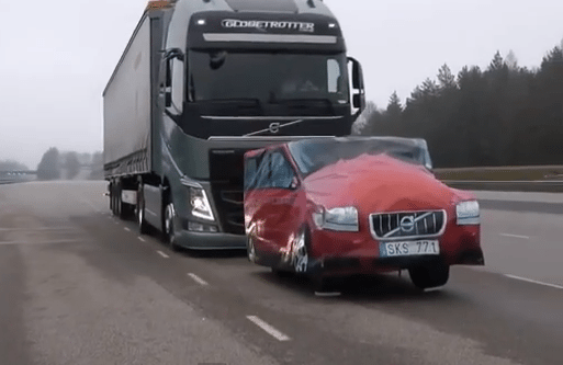 Emergency Braking on Volvo truck