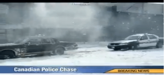 Police Chase in Snow
