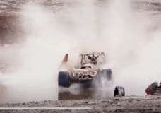 Formula Off Road starting to skim across a pond