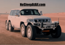 This Nissan has more axles and tires than the Mercedes Benz 6x6